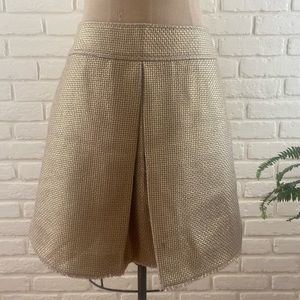 Gold weave wool skirt